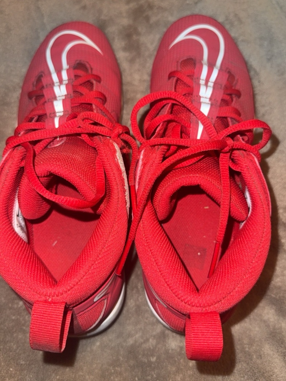 Nike Kids Red Sneakers with White Swoosh - Picture 2 of 3
